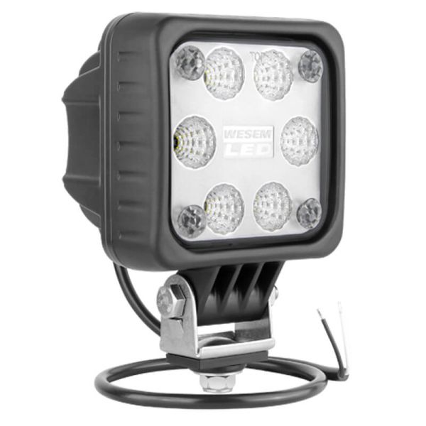 Lampe de travail LED carrée 30W 3000Lm 50º 12-48V DC avec câble LED9B.53800