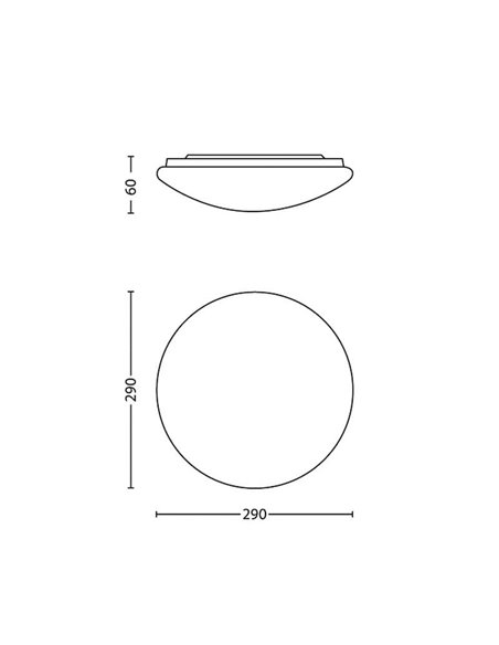 Candeeiro de teto redondo TWIRLY 12W, cinzento, 2700K 1200Lm