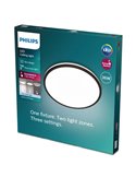 Plafon OZZIET 36W, Ø50cm, preto, regulável 2700K/4000K