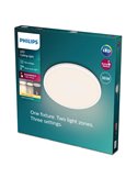Plafón de Techo OZZIET 36W, Ø50cm, blanco, regulable 2700K/4000K