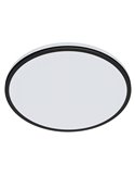 Plafonnier OZZIET 18W, Ø30cm, noir, orientable 2700K/4000K