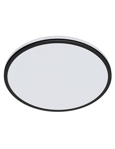 Plafón de Techo OZZIET 22W, Ø40cm, negro, regulable 2700K/4000K
