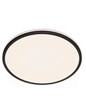Plafón de Techo OZZIET 22W, Ø40cm, negro, regulable 2700K/4000K