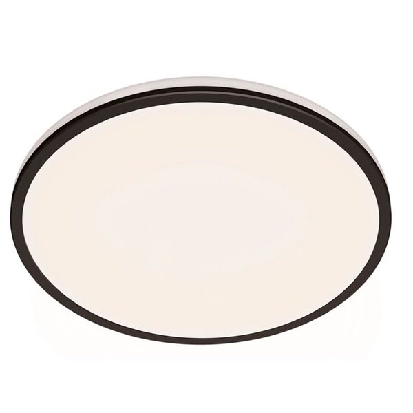 Plafón de Techo OZZIET 22W, Ø40cm, negro, regulable 2700K/4000K