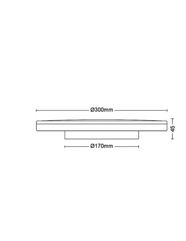Plafón de Techo OZZIET 22W, Ø40cm, negro, regulable 2700K/4000K