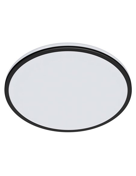Plafón de Techo OZZIET 36W, Ø50cm, negro, regulable 2700K/4000K