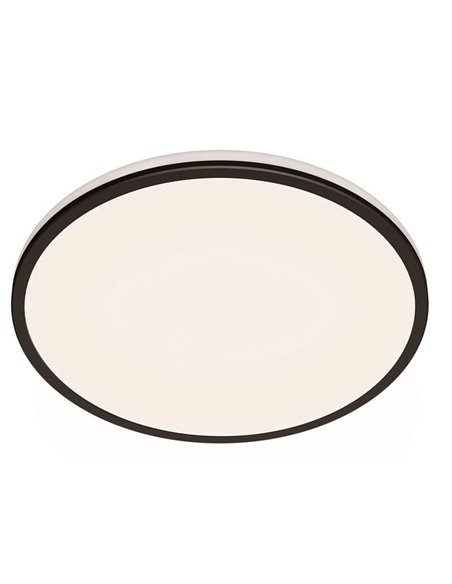Plafón de Techo OZZIET 36W, Ø50cm, negro, regulable 2700K/4000K