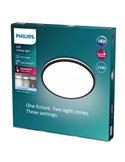 Plafon OZZIET 22W, Ø40cm, preto, regulável 2700K/4000K