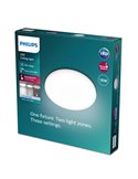 Plafón de Techo OZZIET 18W, Ø30cm blanco, regulable 2700K/4000K