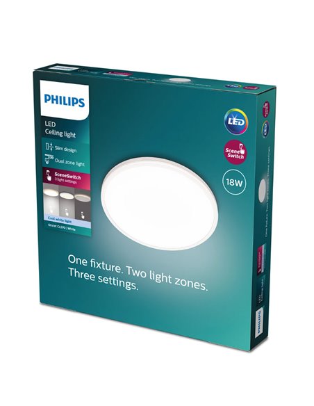 Plafón de Techo OZZIET 18W, Ø30cm blanco, regulable 2700K/4000K
