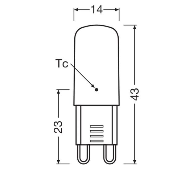 Lâmpada LED G9 2.6W Substituição 30W...