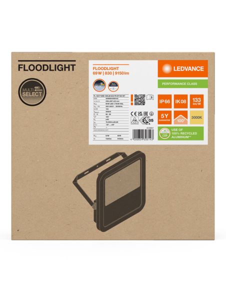 Projecteur LED d'extérieur blanc Gen4 69 W - 100 IP66 - Haute puissance et efficacité 10 000 lm Gen 4 FL 100 P 69 W 10 KLM 3 000