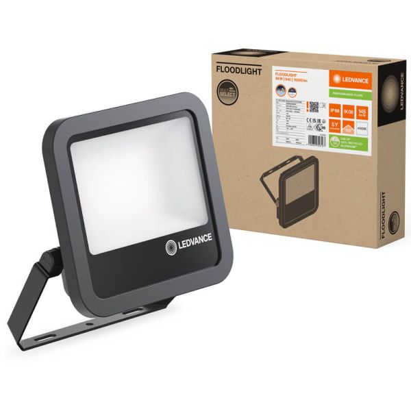 Projecteur LED d'extérieur Gen4 Black 69W IP66 - Haute performance et efficacité 10 000 lm FL 100 P 10 KLM LedVance 4 000 k