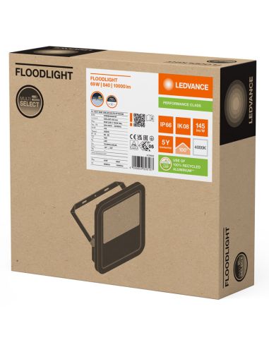 Holofote LED externo Gen4 Black 69W IP66 - Alto desempenho e eficiência 10.000 Lm FL 100 P 10KLM LedVance 4000k