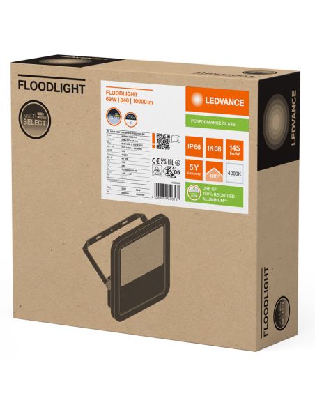 Holofote LED externo Gen4 Black 69W IP66 - Alto desempenho e eficiência 10.000 Lm FL 100 P 10KLM LedVance 4000k