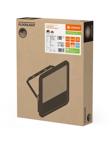 Holofote LED externo preto 100W -...