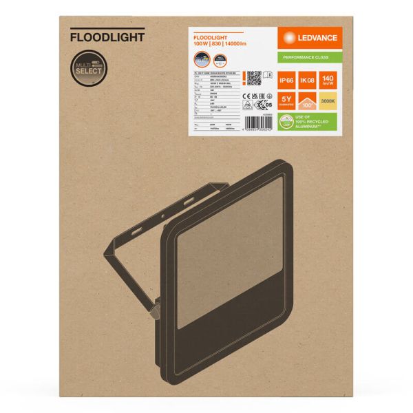LED-Außenprojektor Schwarz 100W -...