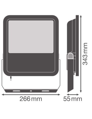 Medidas Proyector LED Exterior Blanco 100W - 150 - 15,000Lm IP66 Ledvance Gen 4 FL 150 P 100W 15KLM