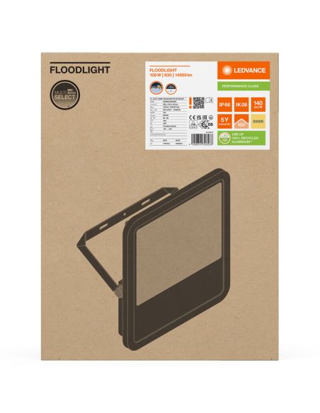 Proyector LED Exterior Blanco 100W - 150 - 15,000Lm IP66 Ledvance Gen 4 FL 150 P 100W 15KLM 3000K