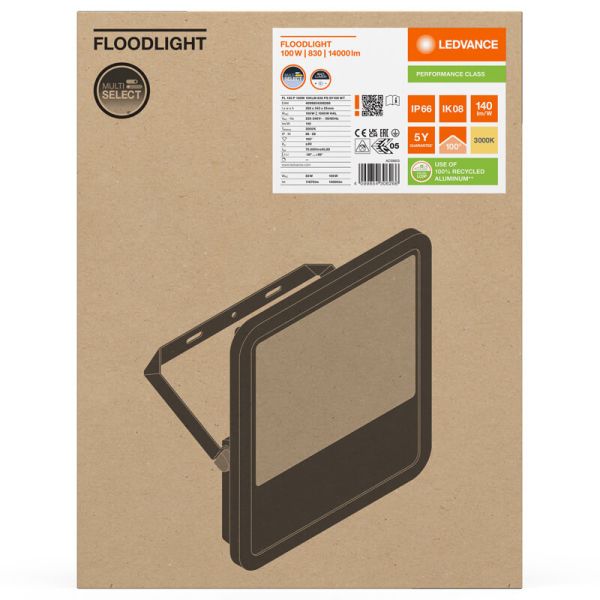 Proyector LED Exterior Blanco 100W - 150 - 15,000Lm IP66 Ledvance Gen 4 FL 150 P 100W 15KLM 3000K