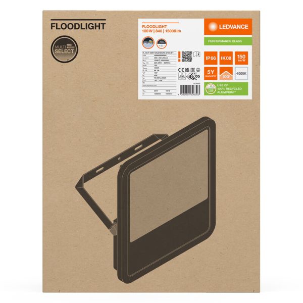 Holofote LED branco para exterior 100W - 150 - 15.000Lm IP66 Ledvance Gen 4 FL 150 P 100W 15KLM 4000K