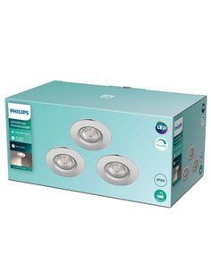 Pack de 3 Focos empotrables para baños DIVE, 5W regulable, cromo, 2700K,  estanco al agua 2