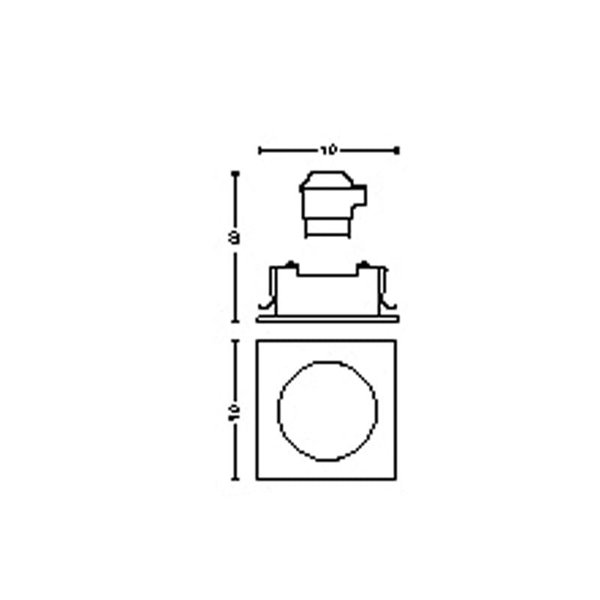 Pack de 3 Downlight empotrables y orientables, cuadrados, DONEGAL niquel, GU10 (sin bombilla)