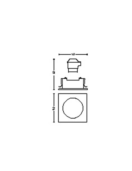 Pack de 3 downlights encastrables et orientables, carrés, ENNEPER blanc, GU10