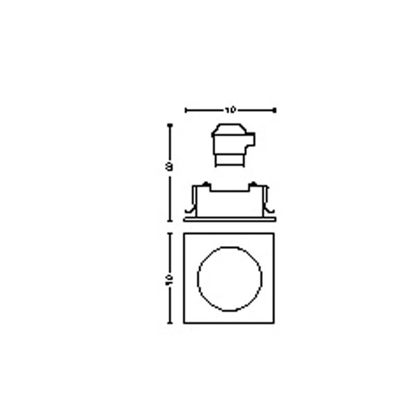 Pack de 3 Downlight empotrables y orientables, cuadrados, ENNEPER blanco, GU10