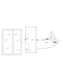 Aplique de Pared moderno CHARTERHOUSE rectangular en negro y cristal, E27