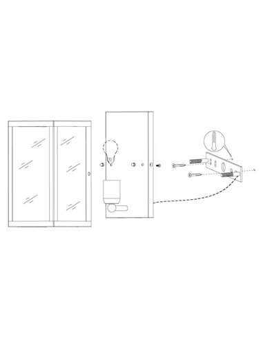 Aplique de Pared moderno CHARTERHOUSE rectangular en negro y cristal, E27