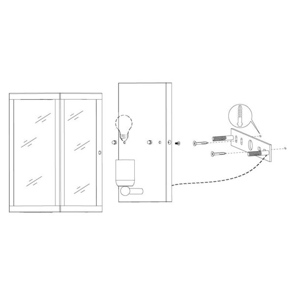 Aplique moderno retangular CHARTERHOUSE em preto e cristal, E27