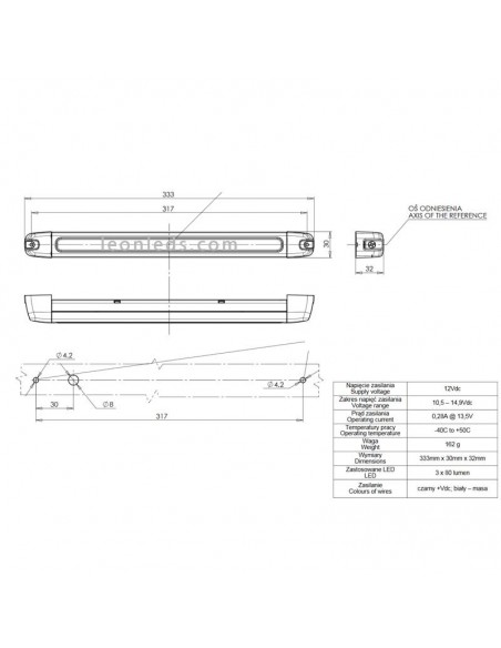Lámpara Barra LED para vehiculos de 12v de interior o exterior Ip68 negra luz blanca giratoria | LeonLeds Iluminación