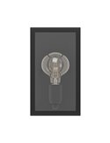 Aplique de Pared moderno CHARTERHOUSE rectangular en negro y cristal, E27
