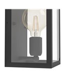 Aplique de Pared moderno CHARTERHOUSE rectangular en negro y cristal, E27