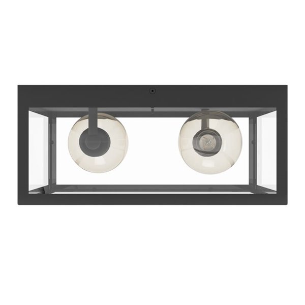 Candeeiro de teto moderno quadrado de vidro CHARTERHOUSE, preto, 2xE27