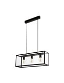 Lámpara Colgante moderna CHARTERHOUSE negro de cristal, 3xE27