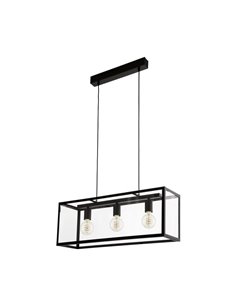 Lámpara Colgante moderna CHARTERHOUSE negro de cristal, 3xE27