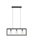 Candeeiro suspenso moderno de cristal preto CHARTERHOUSE, 3xE27