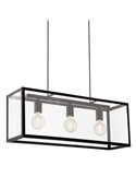 Candeeiro suspenso moderno de cristal preto CHARTERHOUSE, 3xE27