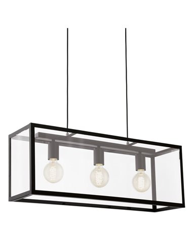 Lámpara Colgante moderna CHARTERHOUSE negro de cristal, 3xE27