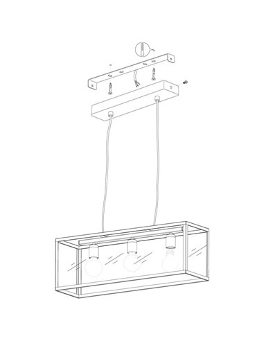 CHARTERHOUSE suspension moderne en cristal noir, 3xE27