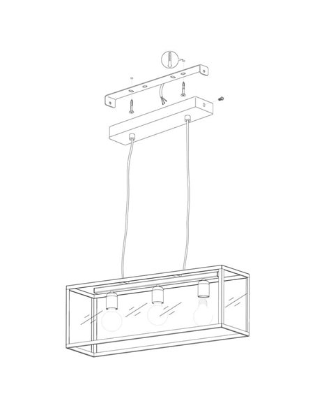 Candeeiro suspenso moderno de cristal preto CHARTERHOUSE, 3xE27