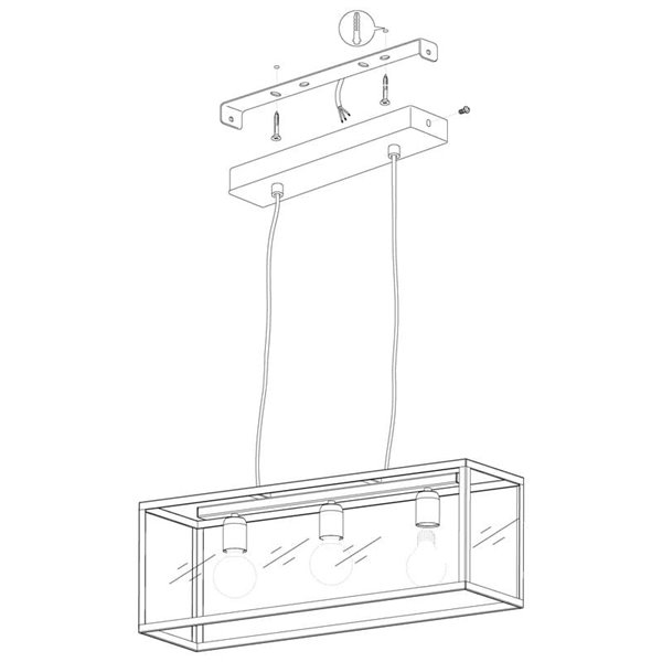 CHARTERHOUSE suspension moderne en cristal noir, 3xE27