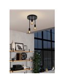 Lámpara de Techo redonda WILMCOTE, negro con 3 Luces colgando E27, estilo Escandinavo