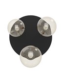 Plafonnier rond WILMCOTE, noir avec 3 suspensions E27, style scandinave