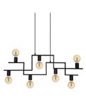 Lámpara Colgante con brazos alternos de 7 luces E27, FEMBARD, negro