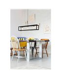 Candeeiro suspenso retangular preto, ELSWICK, 3 luzes E27, estilo moderno