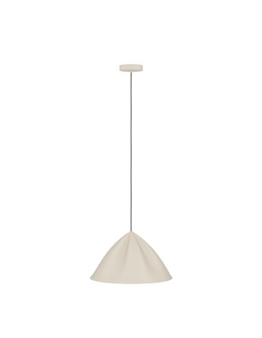 Lámpara de Techo japanese PODERE con pantalla arena de metal cónico con ondas, E27