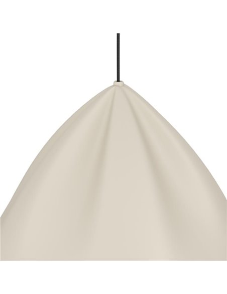 Lámpara de Techo japanese PODERE con pantalla arena de metal cónico con ondas, E27